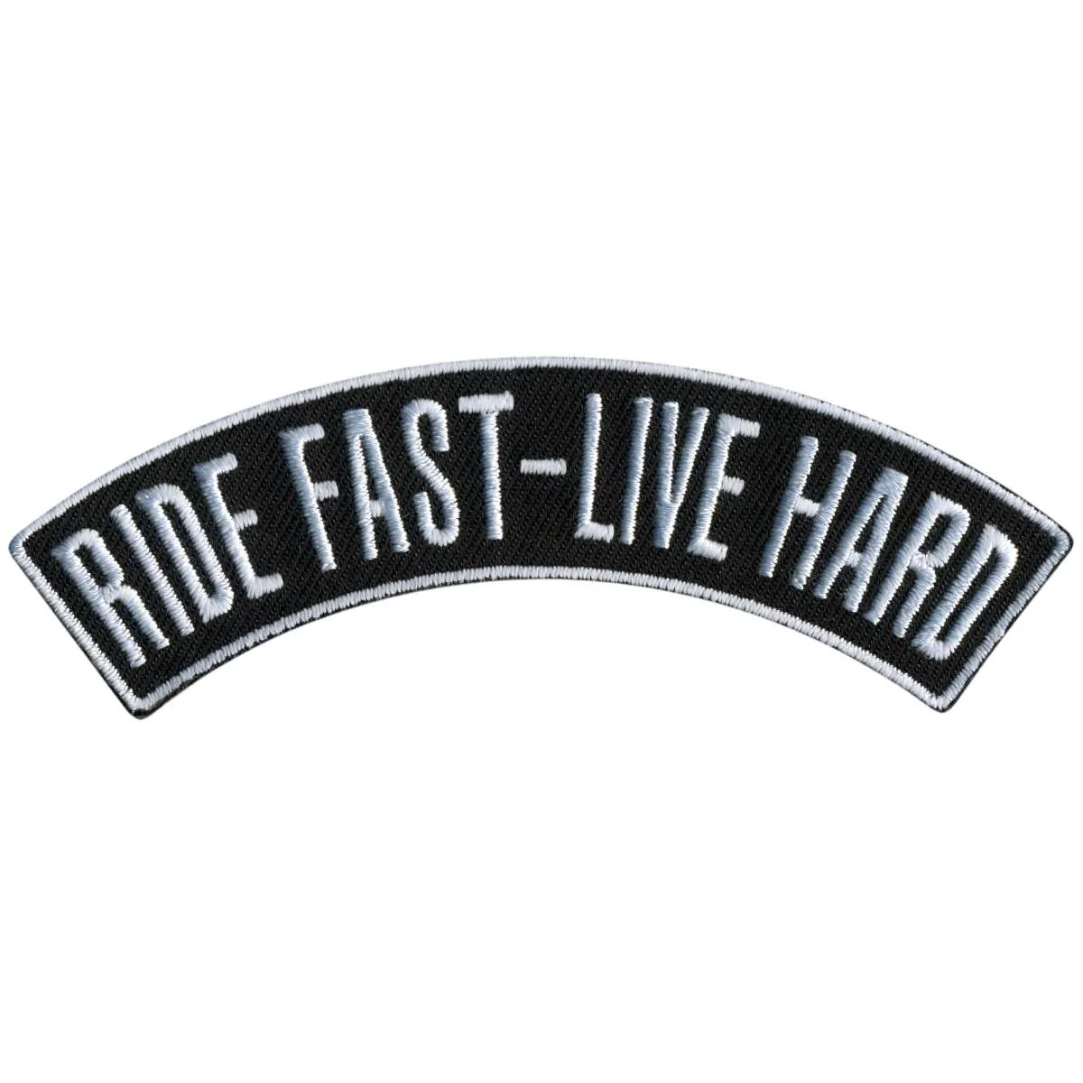 Elite Hot Leathers Ride Fast – Live Hard 4 X 1 Top Rocker Patch PPM4204 Flexible