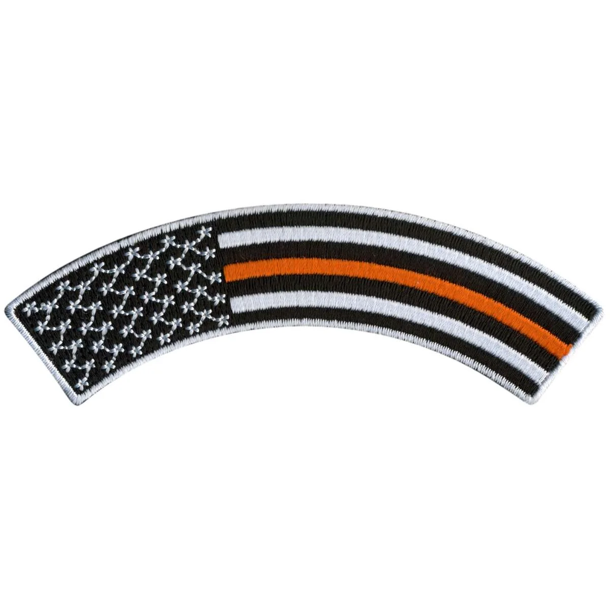 Sustainable Hot Leathers Thin Orange Line 4 X 1 Top Rocker Patch PPM4162 Proven