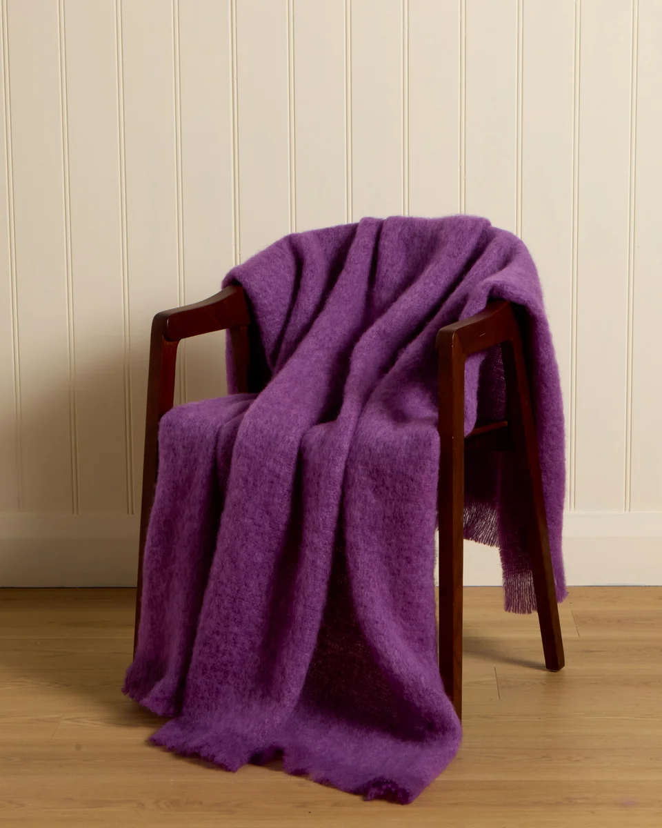 Trendy Foxford Violet Twilight Mohair Throw Verified