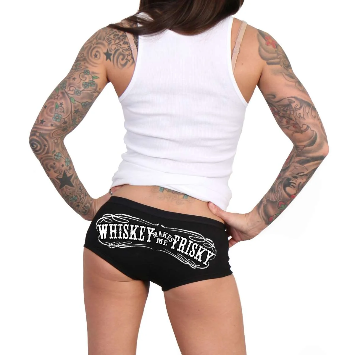 Flexible Hot Leathers Whiskey Makes Me Frisky Boy Shorts PTB7554 Clean