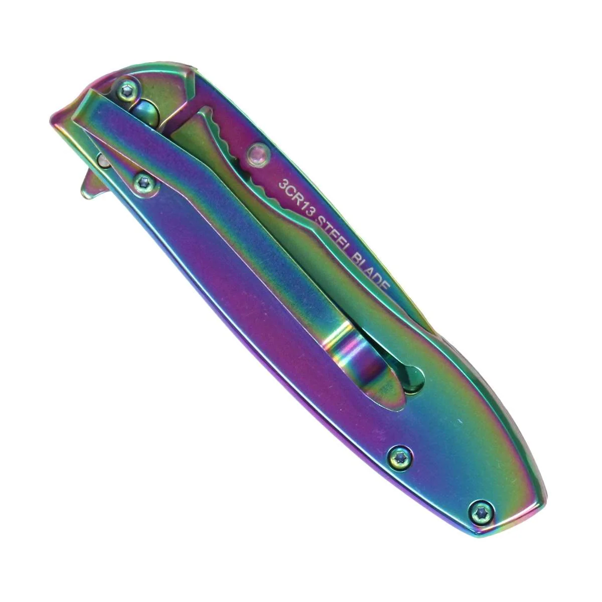 Optimized Hot Leathers Mirror Finish Rainbow Knife KNA1154 Smooth