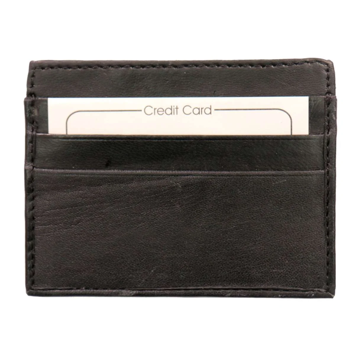 Solid Hot Leathers Black Credit Card Holding Wallet WLD1023 Lightweight
