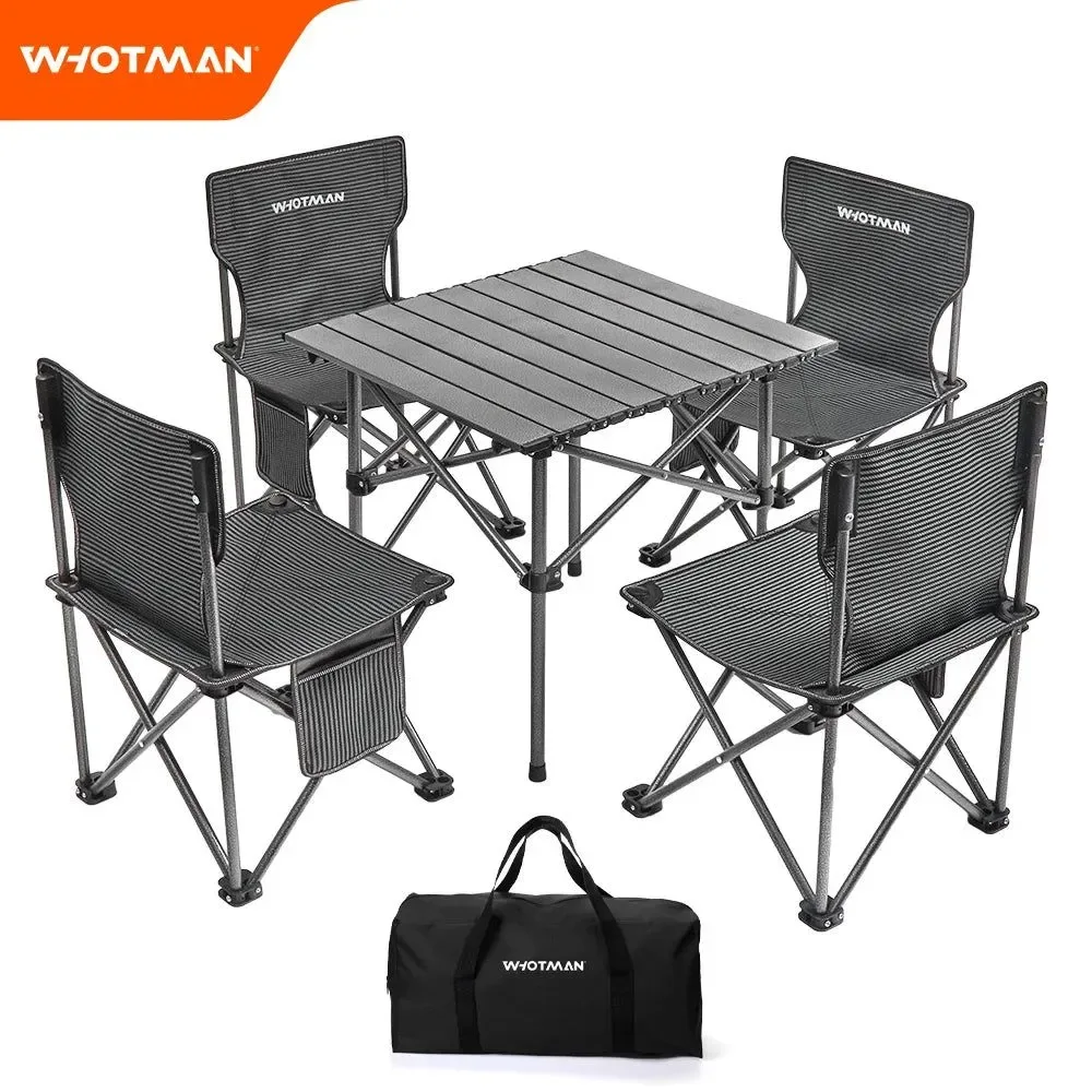 Sophisticated Portable Camping Table with Four Folding Chairs Set – Outdoor Garden Picnic Table Chair Set Waterproof Ultra-Light Folding Desk NEW ARRIVALFor your information Fashionable
