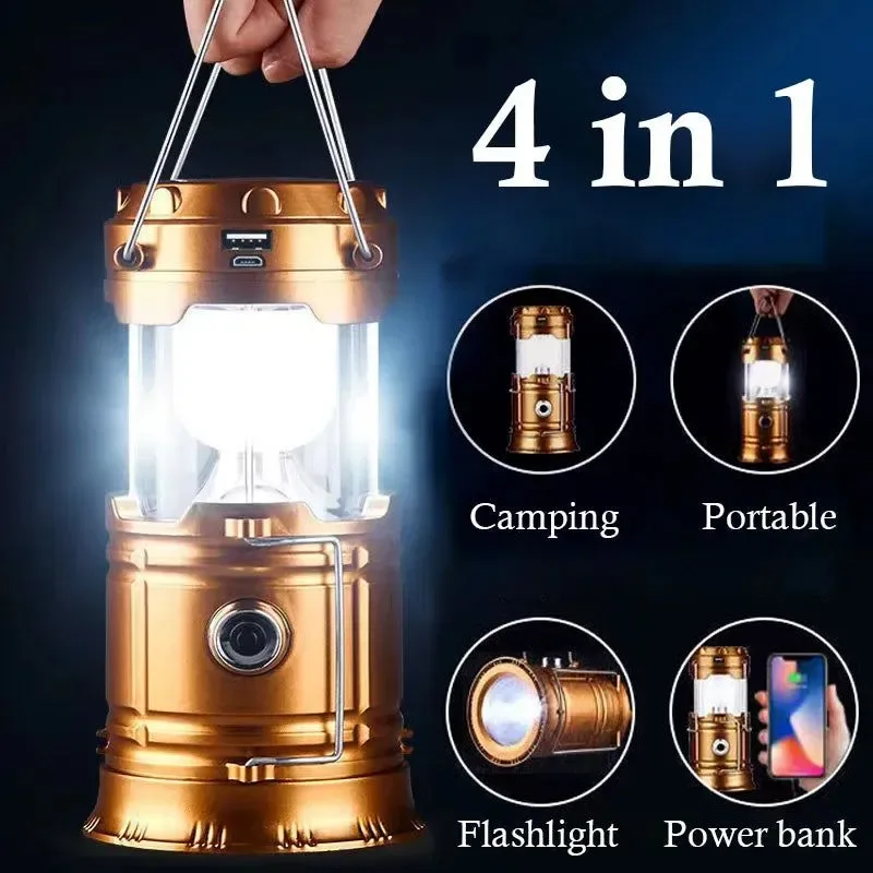 Top-Quality USB Rechargeable Camping Lantern – Waterproof LED Flashlight Camping Light Casual