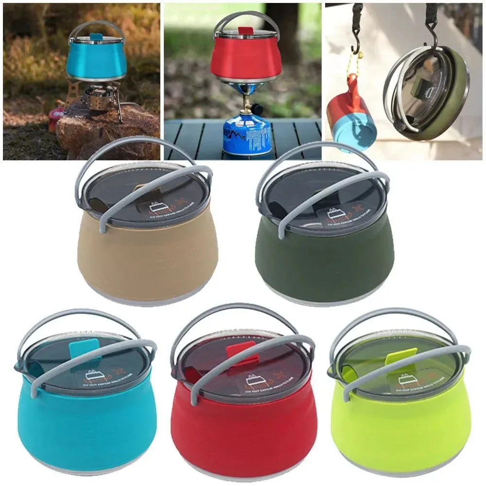 Premium 1L Portable Silicone Folding Camping Kettle – Food-Grade Collapsible Kettle for Camping Hiking Travel 1L Portable Silicone Folding Camping Kettle – Food-Grade Collapsible for Camping Hiking Travel Outstanding