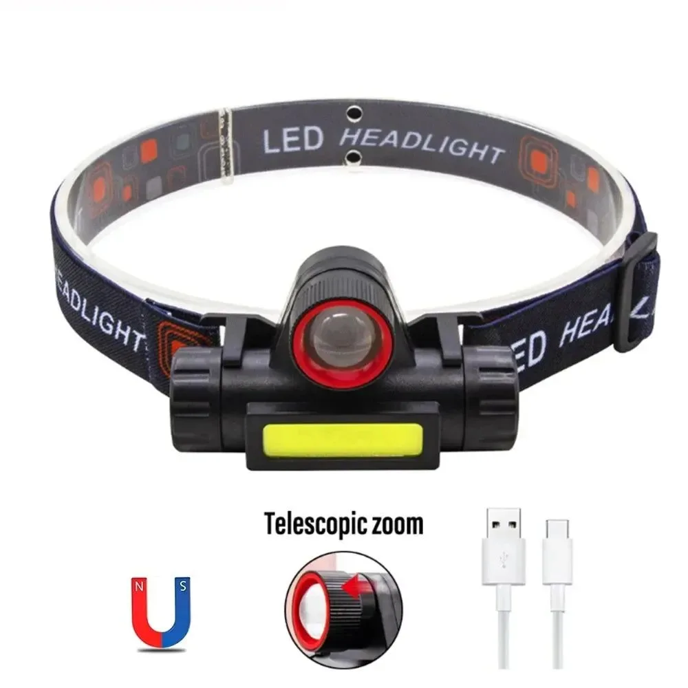 Proven Rechargeable Waterproof LED Headlamp – Super Bright Flashlight with XPE COB Beads Dual Light Sources and Magnet Fine Crafted
