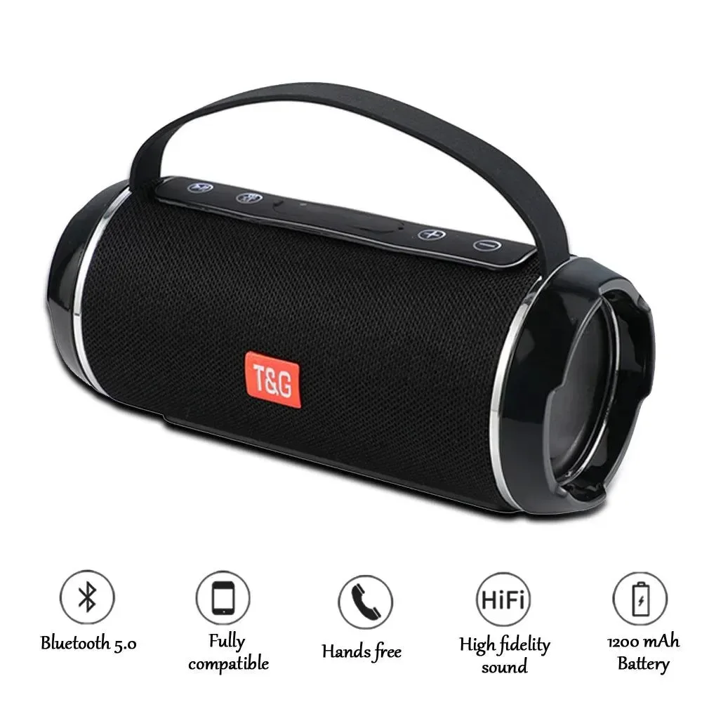 Crafted T G TG116C Portable Bluetooth Speaker – 10W Waterproof Outdoor Boombox with Bass ANC Fast