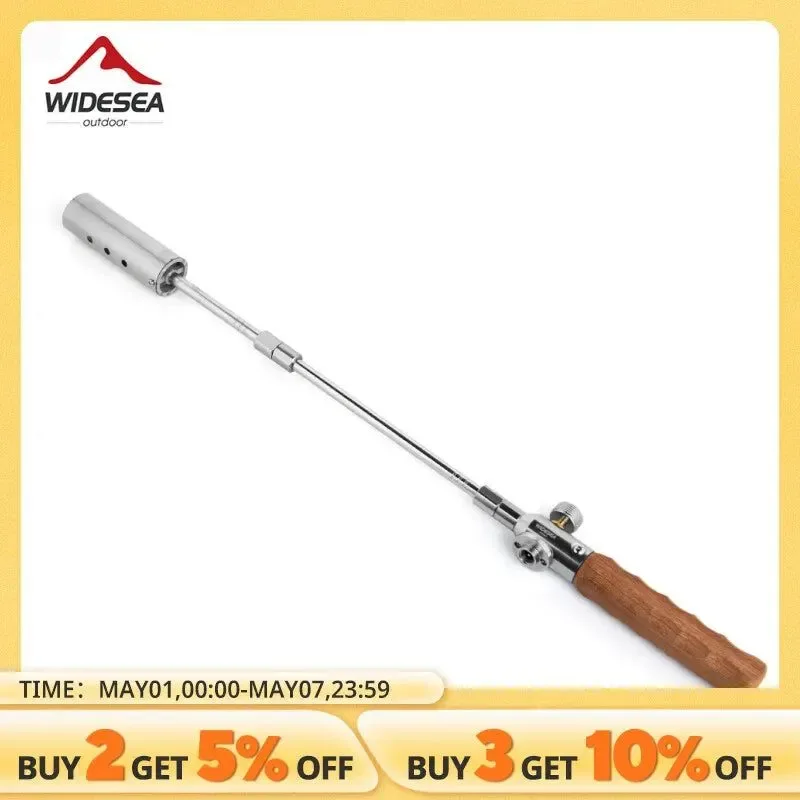Organic Long Flame Igniter – Portable Outdoor Burner with Wooden Handle for BBQ Picnic Camp Stove Trusted