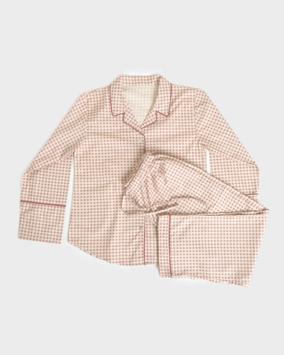 Relaxed Foxford Poppy Gingham Cotton Pyjamas Green
