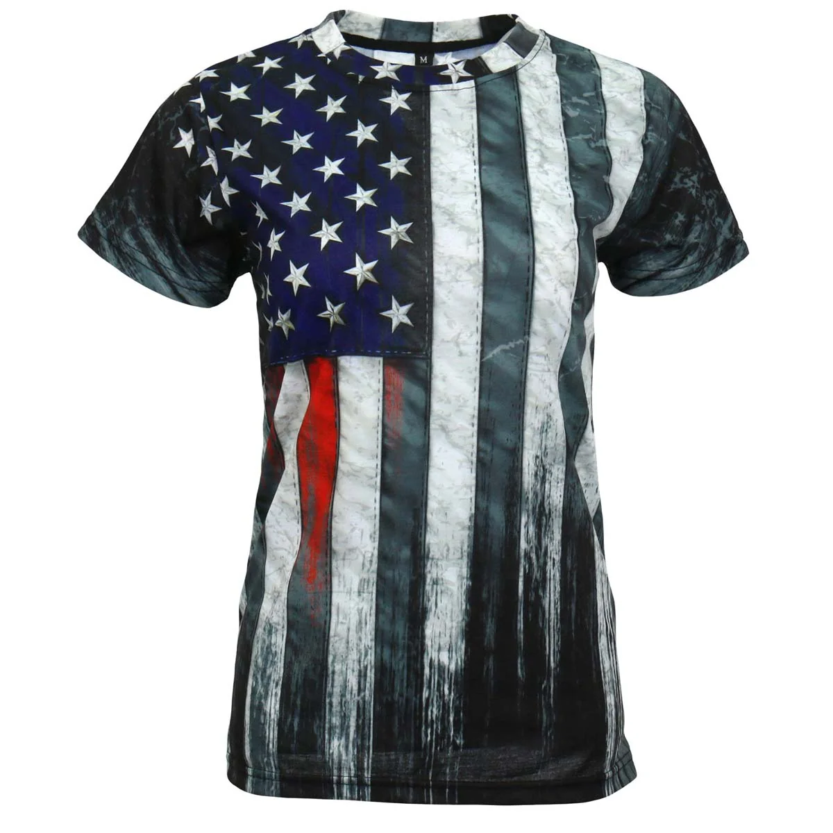 Next-Generation Hot Leathers Ladies Heartbeat Flag Fitted Short Sleeve 3D All Over Printed T-Shirt GLS1005 Organic