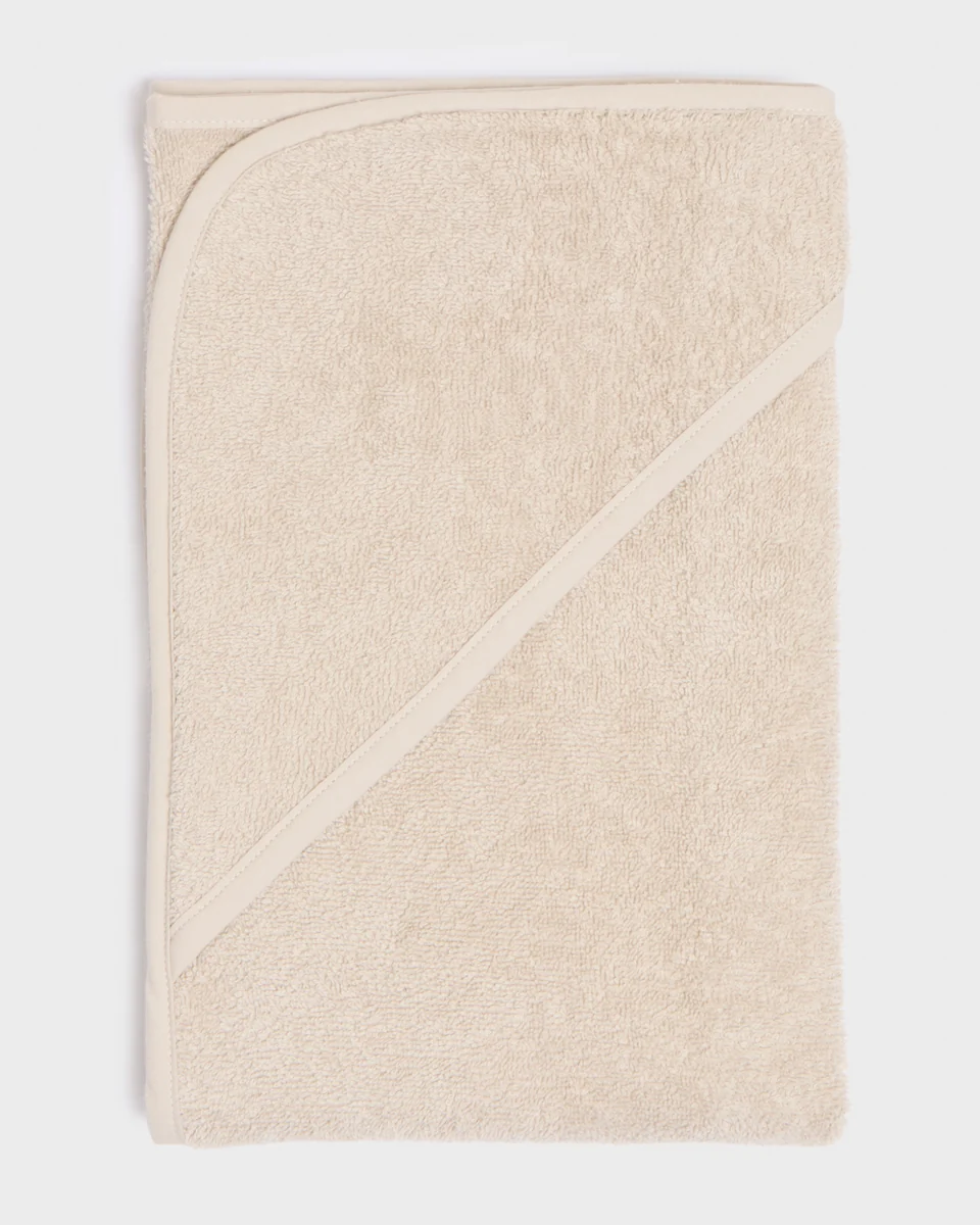 Verified Foxford Hooded Baby Towel- Beige Lightweight
