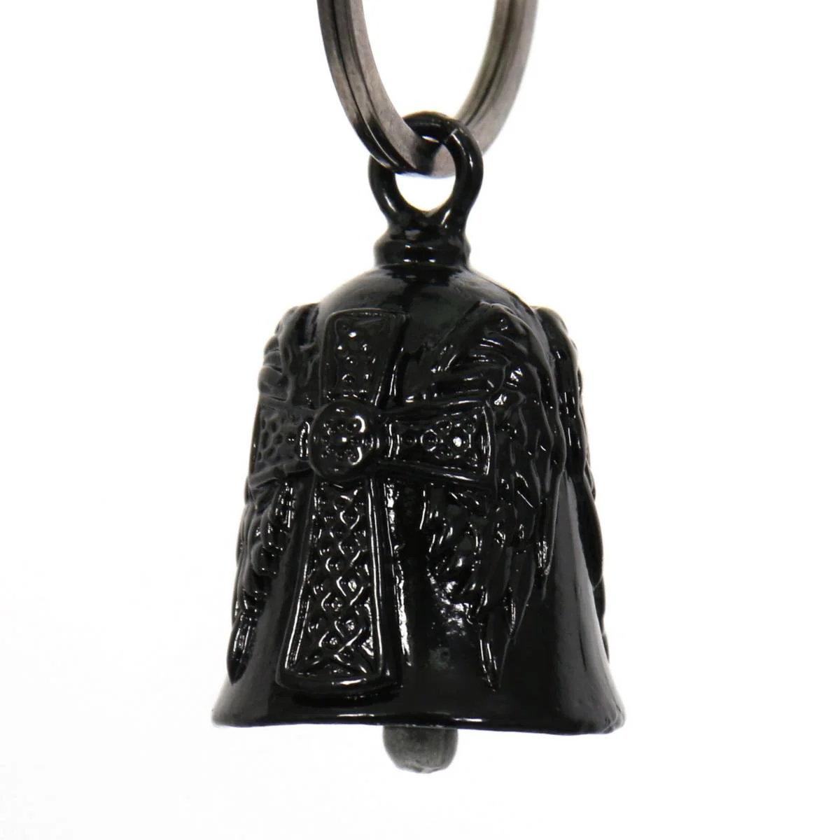 Next-Generation Milwaukee Leather MLB9008 Black ‘Cross’ Motorcycle Good Luck Bell Key Chain Accessory for Bikers Premium