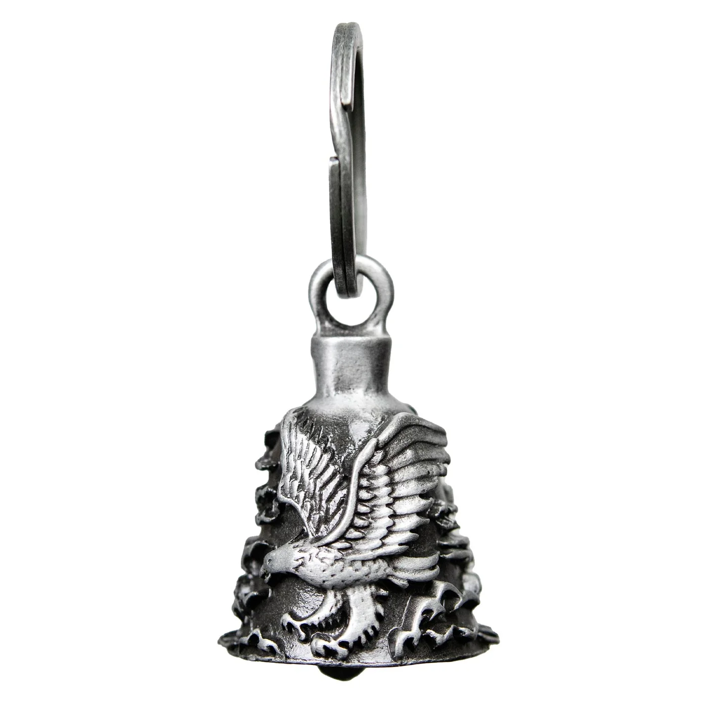 Modern Milwaukee Leather MLB9005 ‘Eagle’ Motorcycle Good Luck Bell Key Chain Accessory for Bikers Clean