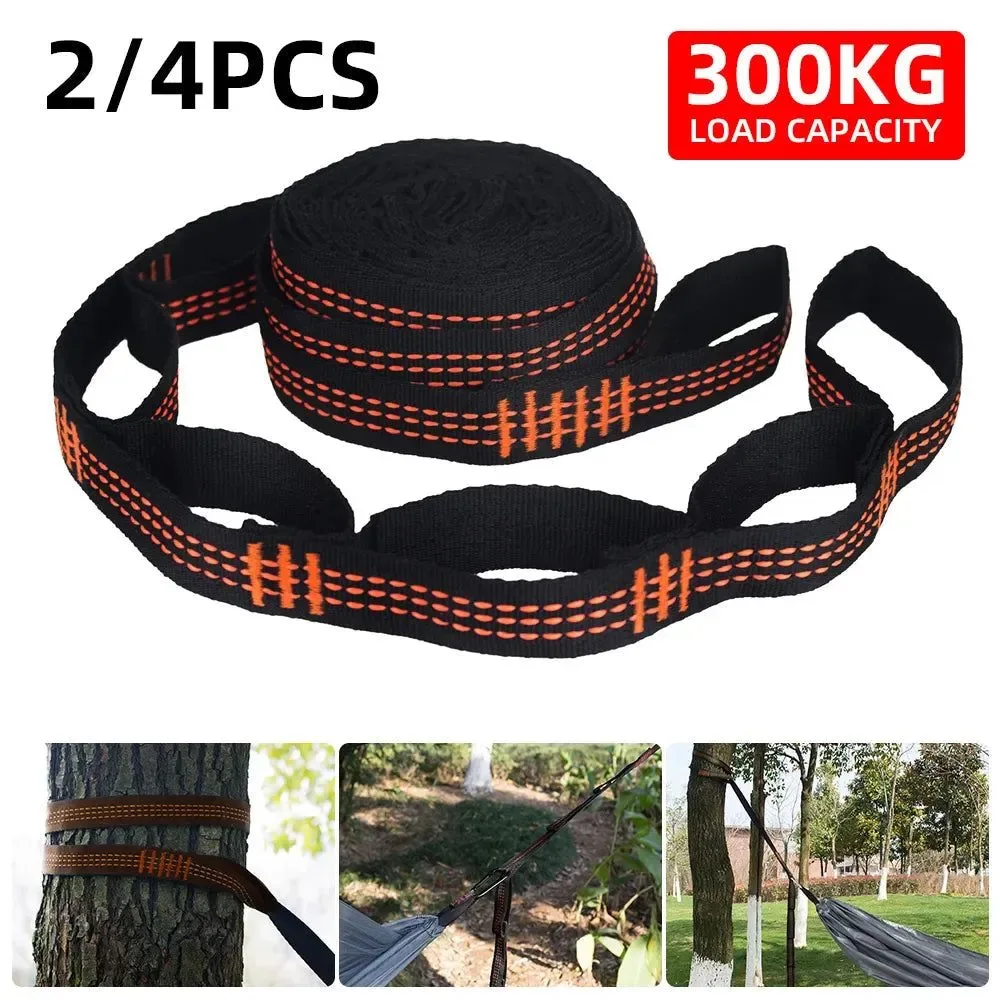 Carefully Designed 2 4Pcs Heavy-Duty Hammock Straps – Reinforced Polyester with 5 Rings High Load-Bearing for Outdoor Camping Reliable