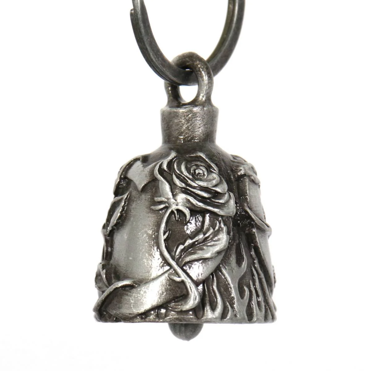 Genuine Milwaukee Leather MLB9023 ‘Rose and Heart’ Motorcycle Good Luck Bell Key Chain Accessory for Bikers Reliable
