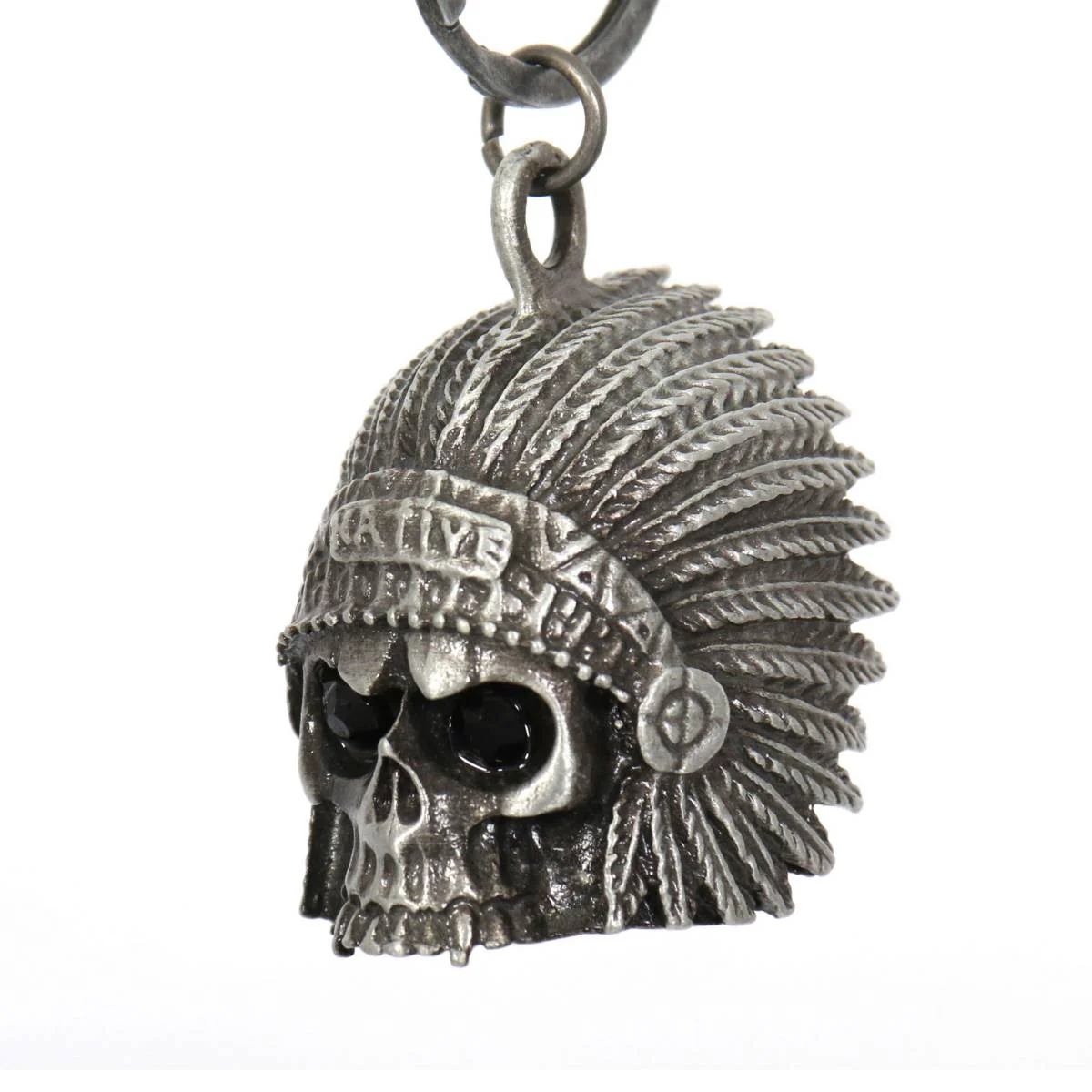 Healthy Milwaukee Leather MLB9025 ‘Native Skull with Black Eyes’ Motorcycle Good Luck Bell Key Chain Accessory for Bikers Organic