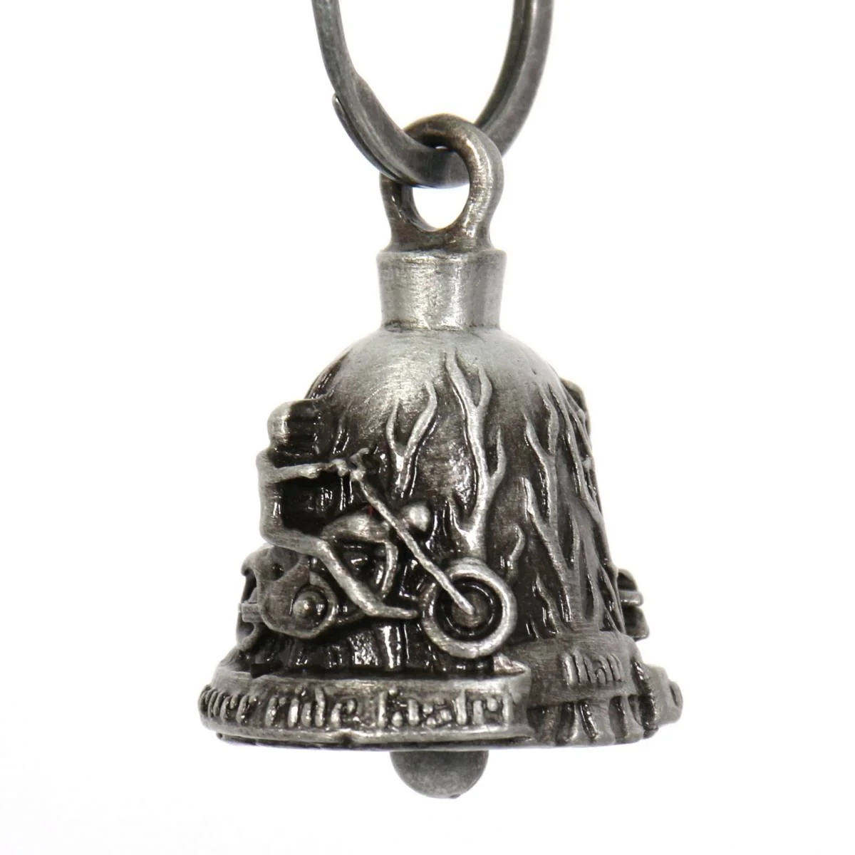 Outstanding Milwaukee Leather MLB9030 ‘Rider and Angel’ Motorcycle Good Luck Bell Key Chain Accessory for Bikers Green