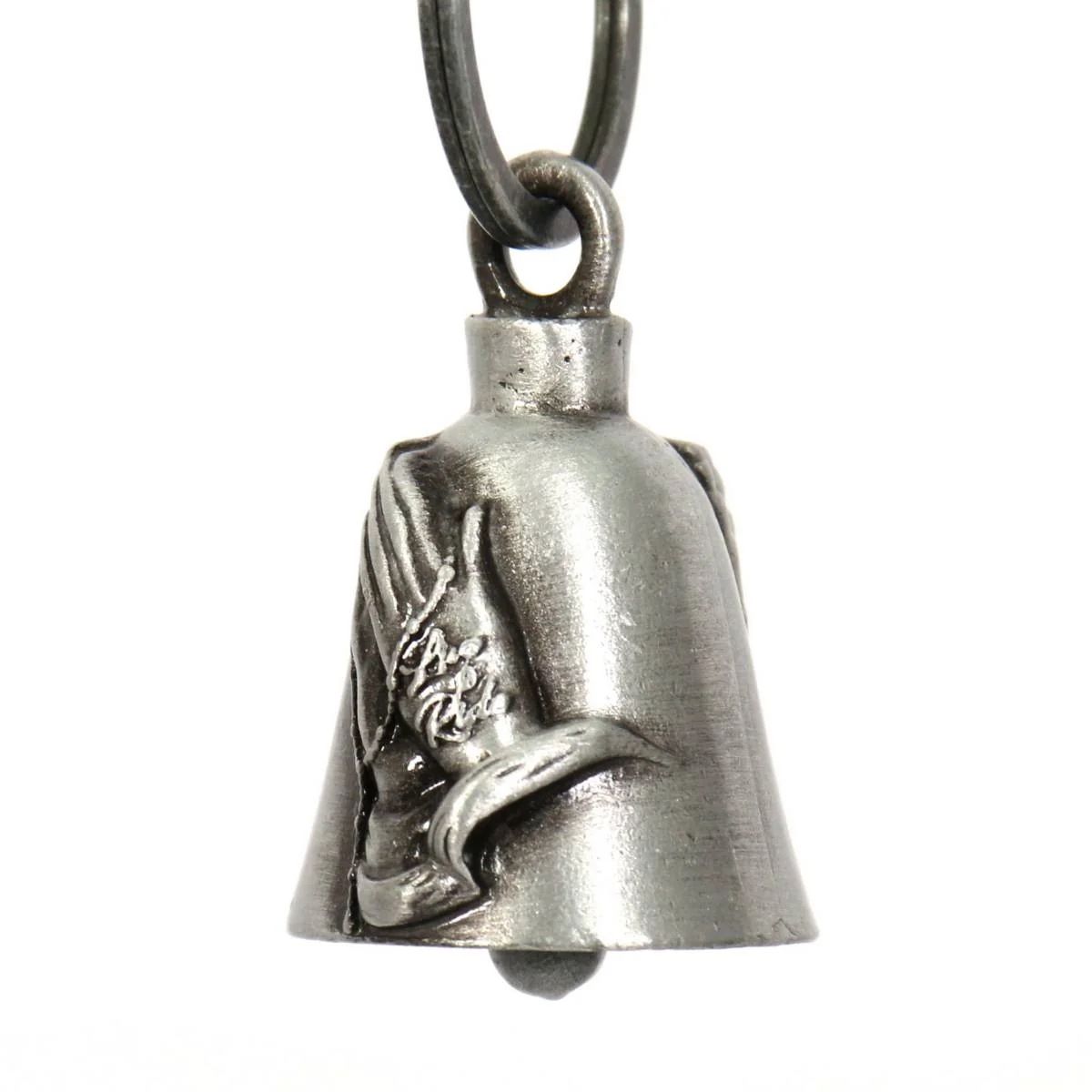 Soft Milwaukee Leather MLB9035 ‘Praying Hands’ Motorcycle Good Luck Bell Key Chain Accessory for Bikers Environmentally Friendly