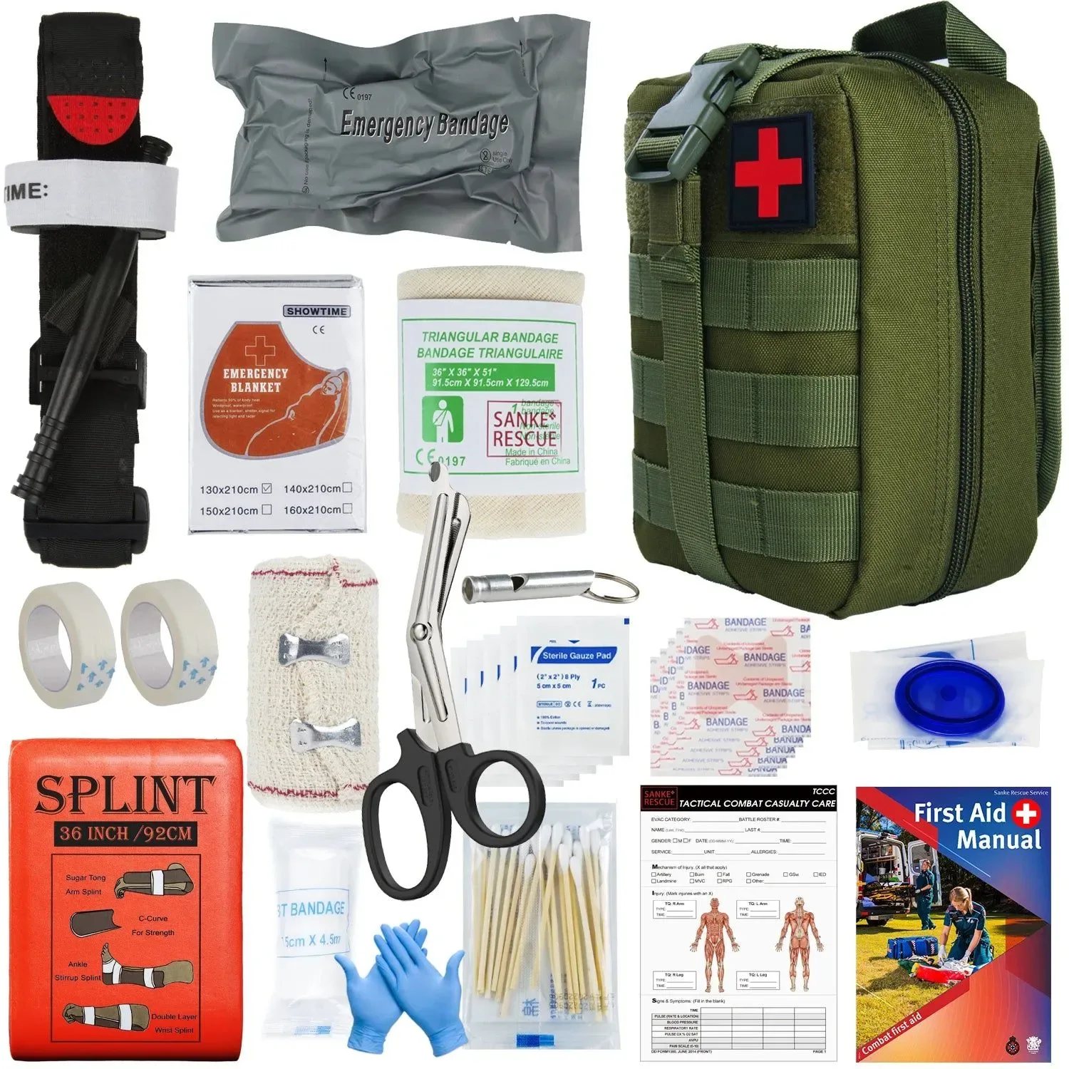 Convenient Military IFAK Trauma Survival Kit – Essential First Aid Gear for Emergency Situations Military IFAK Trauma Survival Kit First Aid Medical Pouch Emergency Survival Gear and Equipment with Molle Car Travel Hiking Environmentally Friendly