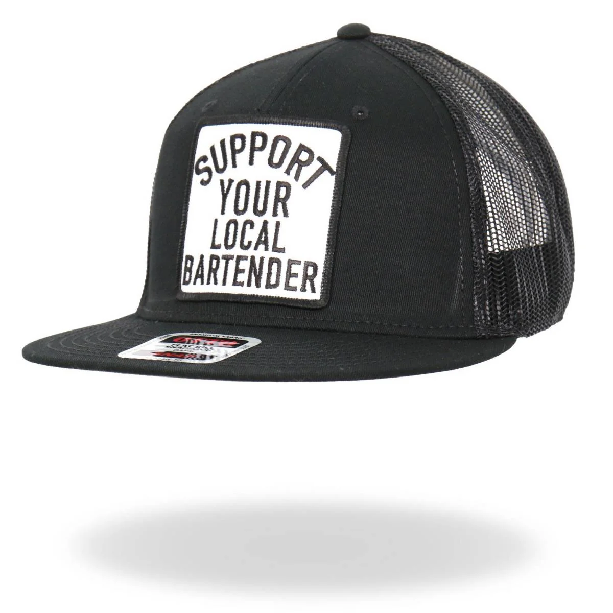Fashionable Hot Leathers Support Your Local Black Snap Back Trucker Hat GSH2048 Innovative