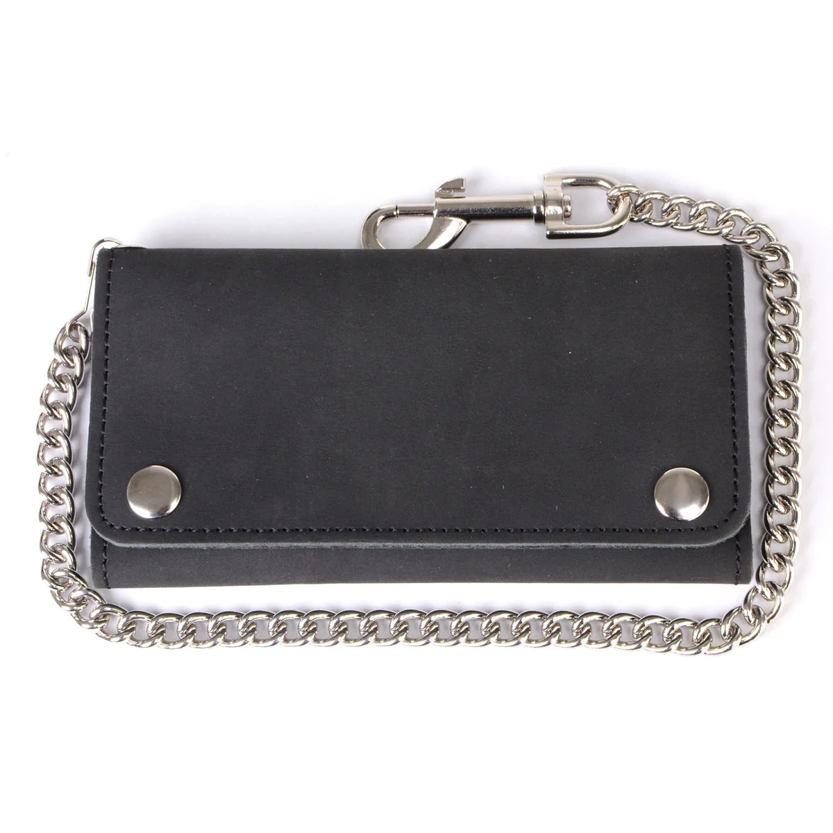 Versatile Milwaukee Leather MLW7891 Men’s 7 Premium Leather Tri-Fold Biker Wallet w Anti-Theft Stainless Steel Chain and Zipper Pocket Fashionable