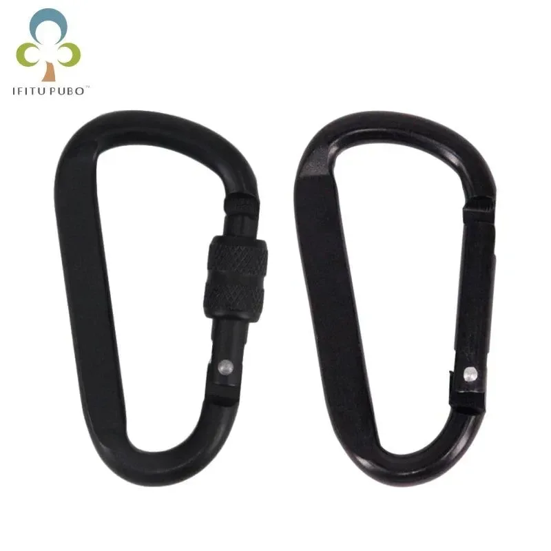 Premium Material 1Pc 7cm Aluminum Alloy Carabiner – Black D-Ring Key Chain Clip for Outdoor Travel and Camping Responsible
