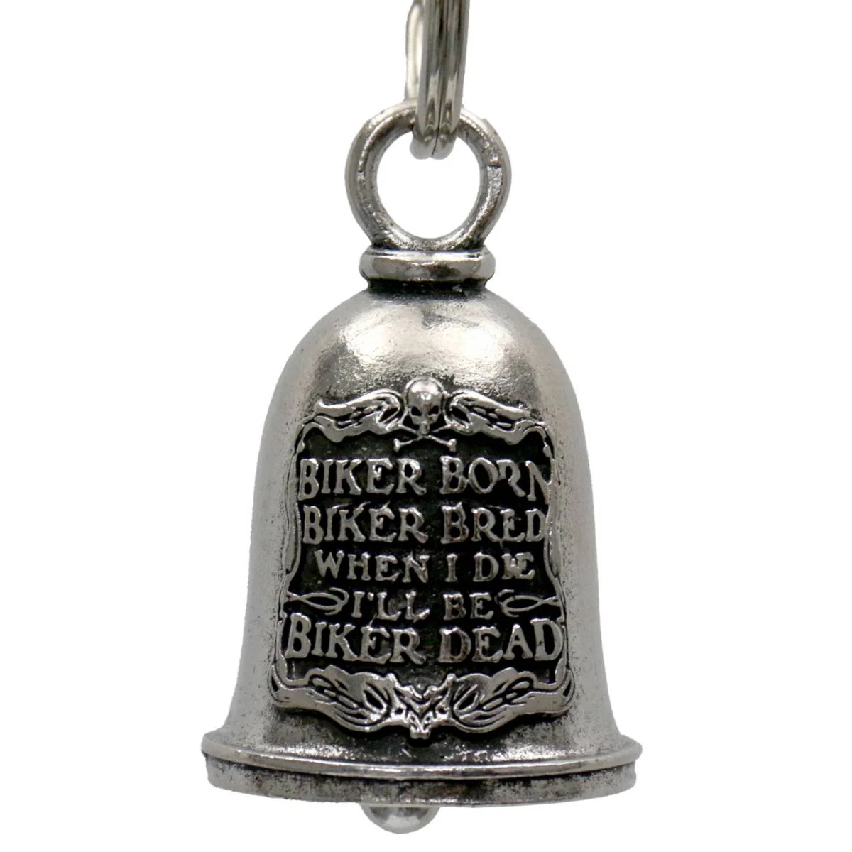 High-End Milwaukee Leather MLB9073 Biker Born Motorcycle Good Luck Bell w Key Ring-Key Chain Accessory for Bikers Selected