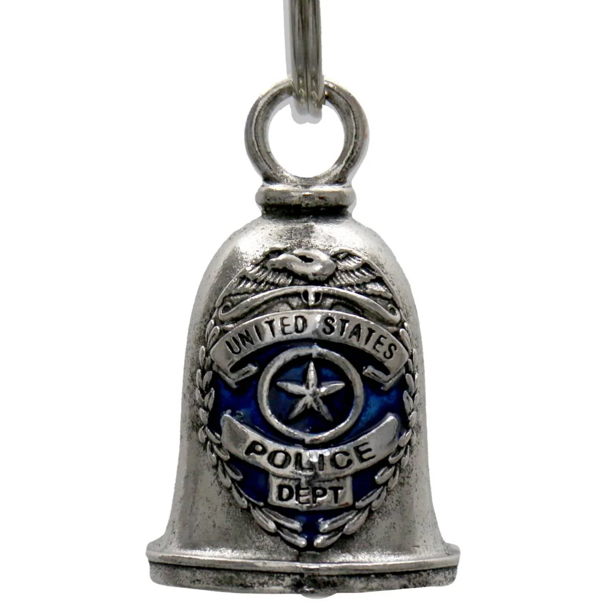 Comfortable Milwaukee Leather MLB9062 Police Badge Motorcycle Good Luck Bell w Key Ring-Key Chain Accessory for Bikers Professional