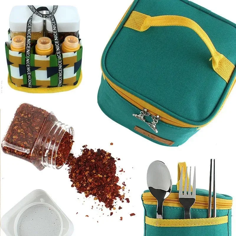 Reusable Portable Outdoor Camping Kitchen Set with Seasoning Jar Quality