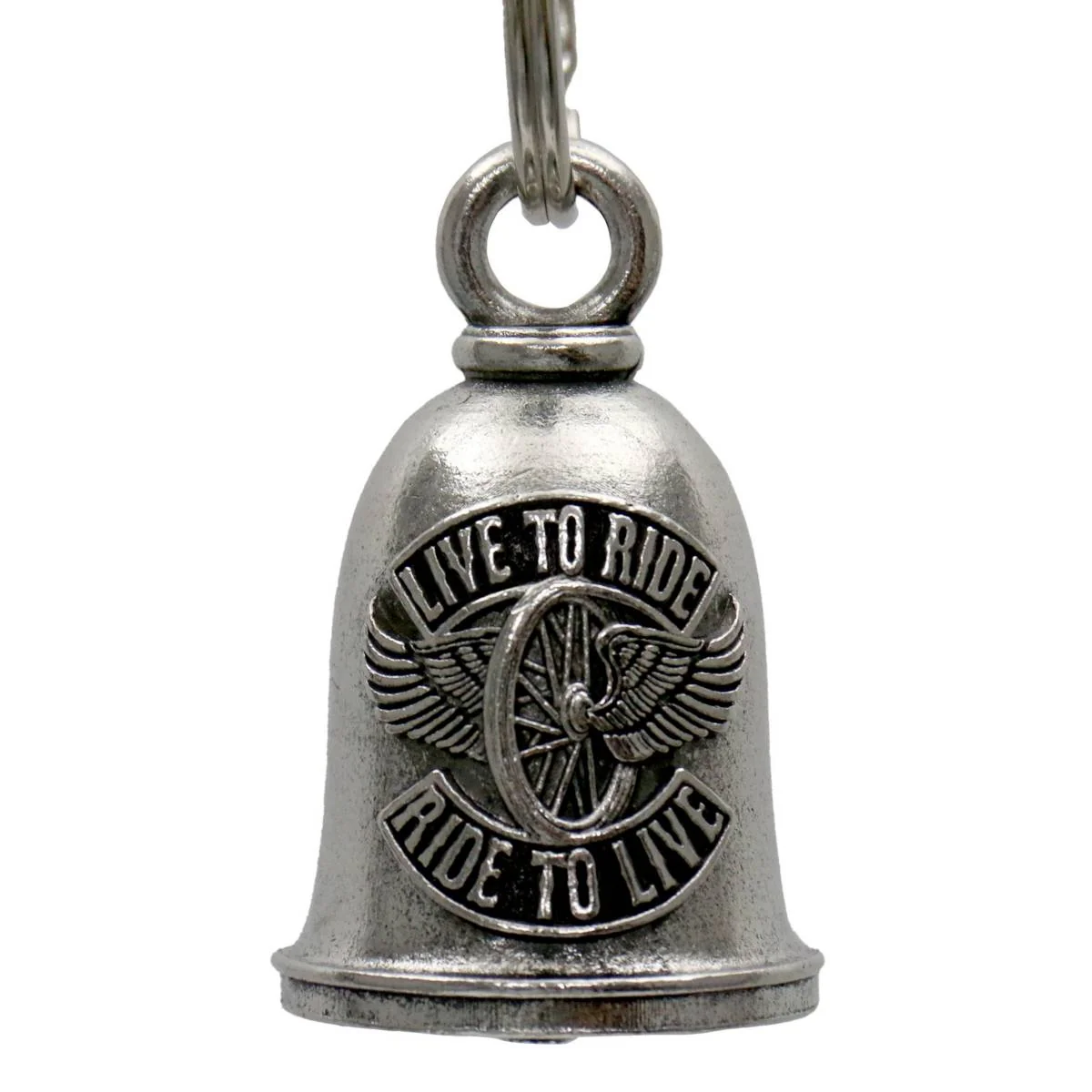 High-Quality Milwaukee Leather MLB9102 Flying Wheel Motorcycle Good Luck Bell w Key Ring-Key Chain Accessory for Bikers Clean