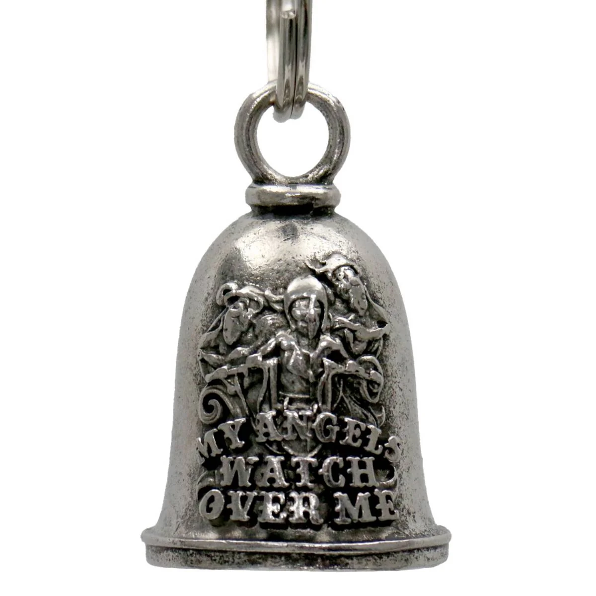 Modern Milwaukee Leather MLB9069 Angel Over Me Motorcycle Good Luck Bell w Key Ring-Key Chain Accessory for Bikers Green