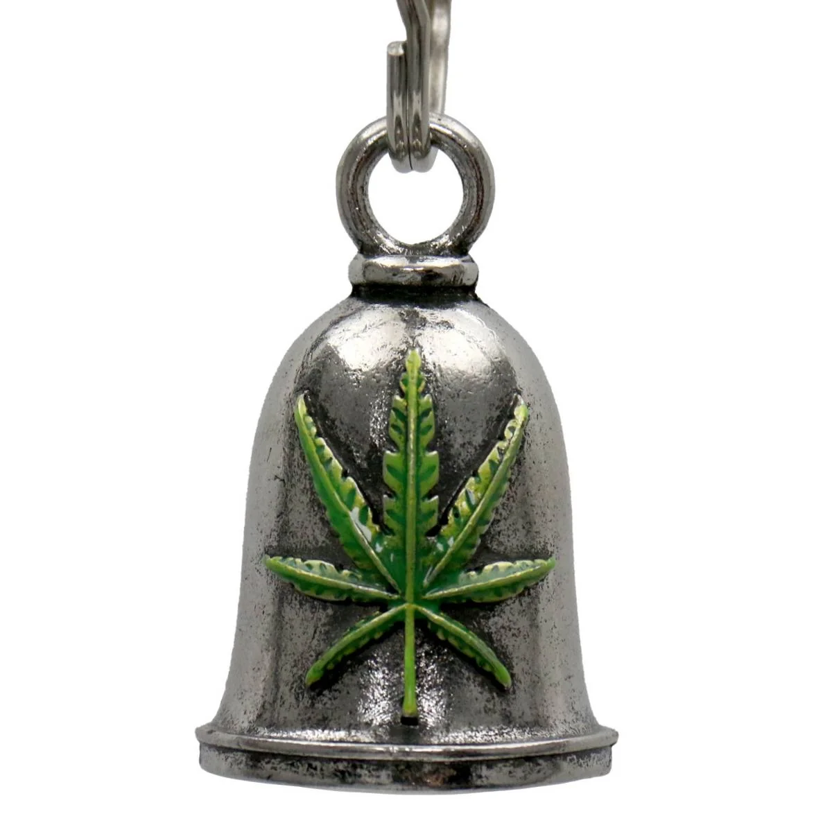 Efficient Milwaukee Leather MLB9059 Pot Leaf Motorcycle Good Luck Bell w Key Ring-Key Chain Accessory for Bikers Exceptional