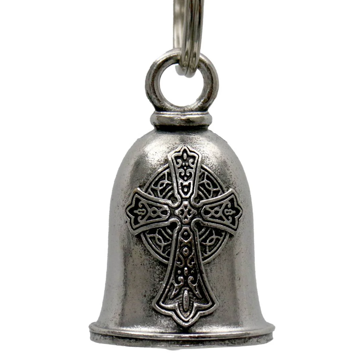 Crafted Milwaukee Leather MLB9058 Gothic Cross Motorcycle Good Luck Bell w Key Ring-Key Chain Accessory for Bikers Easy-to-Use