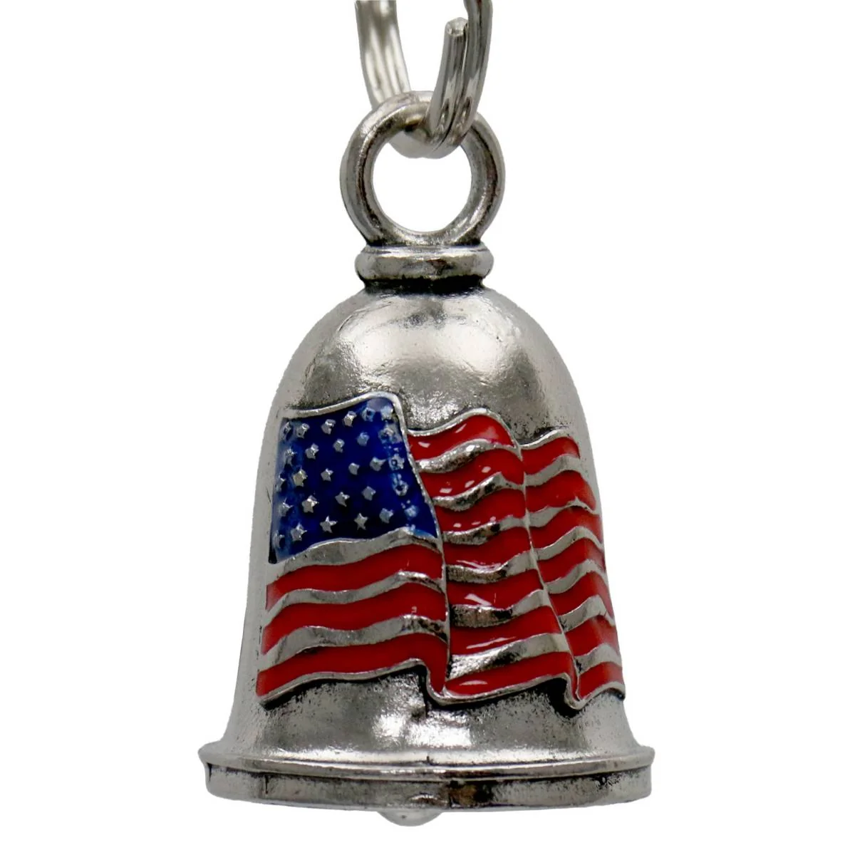 Expertly Made Milwaukee Leather MLB9151 Waving Flag Motorcycle Good Luck Bell w Key Ring-Key Chain Accessory for Bikers High-Performance