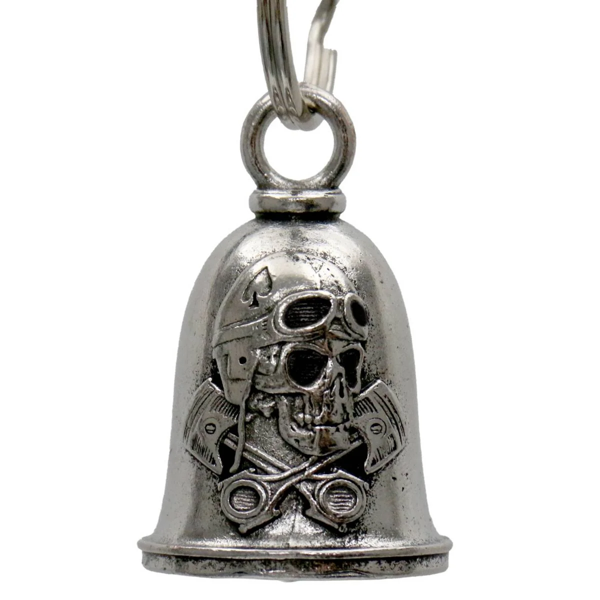 Versatile Milwaukee Leather MLB9149 Vintage Skull Motorcycle Good Luck Bell w Key Ring-Key Chain Accessory for Bikers Practical