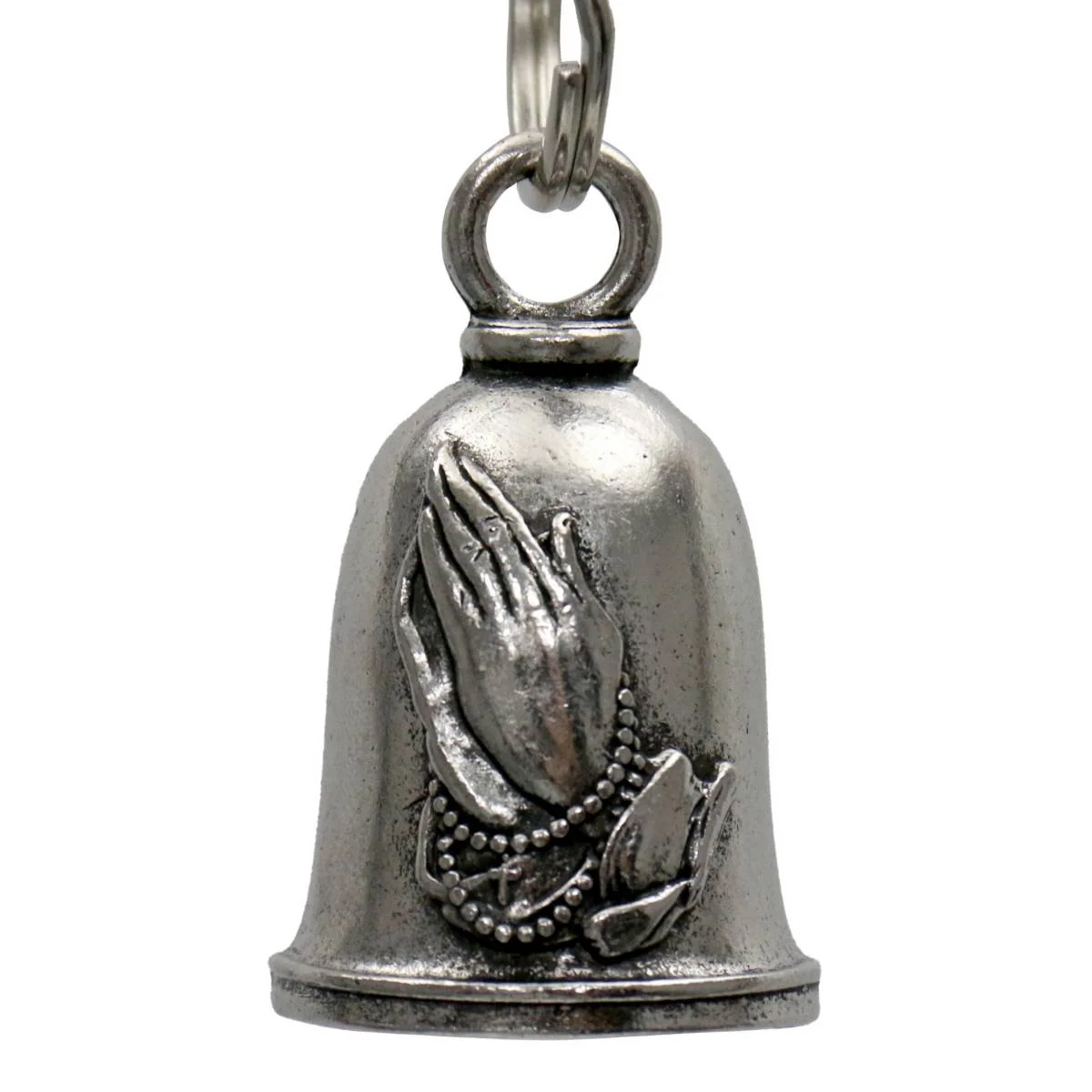 Crafted Milwaukee Leather MLB9130 Praying Hands Motorcycle Good Luck Bell w Key Ring-Key Chain Accessory for Bikers Smart