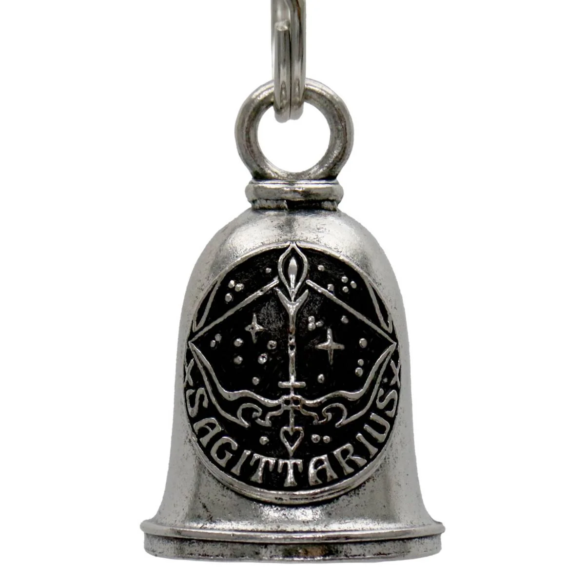 Solid Milwaukee Leather MLB9163 Zodiac Sagittarius Motorcycle Good Luck Bell w Key Ring-Key Chain Accessory for Bikers Fine Crafted