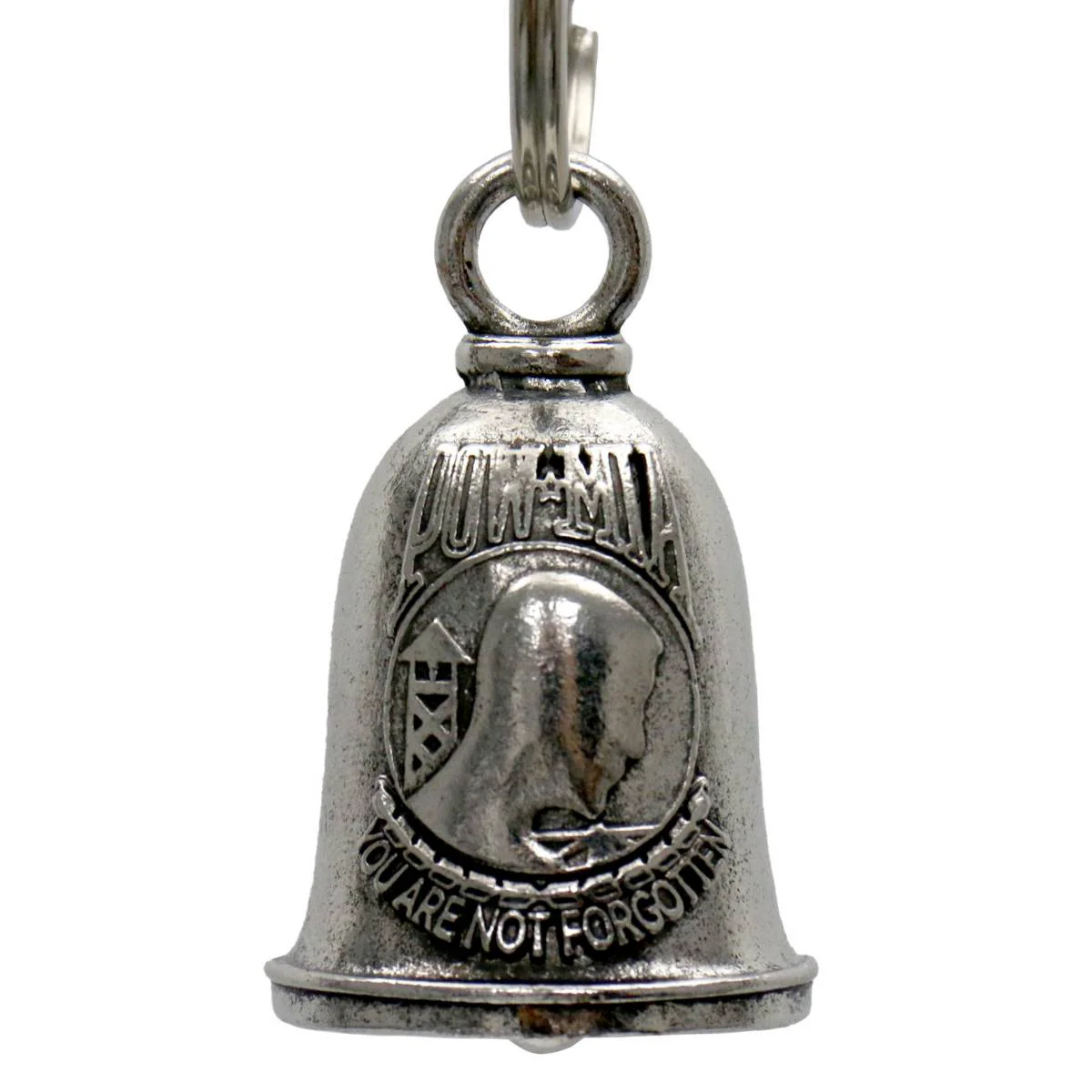 Expertly Made Milwaukee Leather MLB9129 POW MIA Motorcycle Good Luck Bell w Key Ring-Key Chain Accessory for Bikers Official