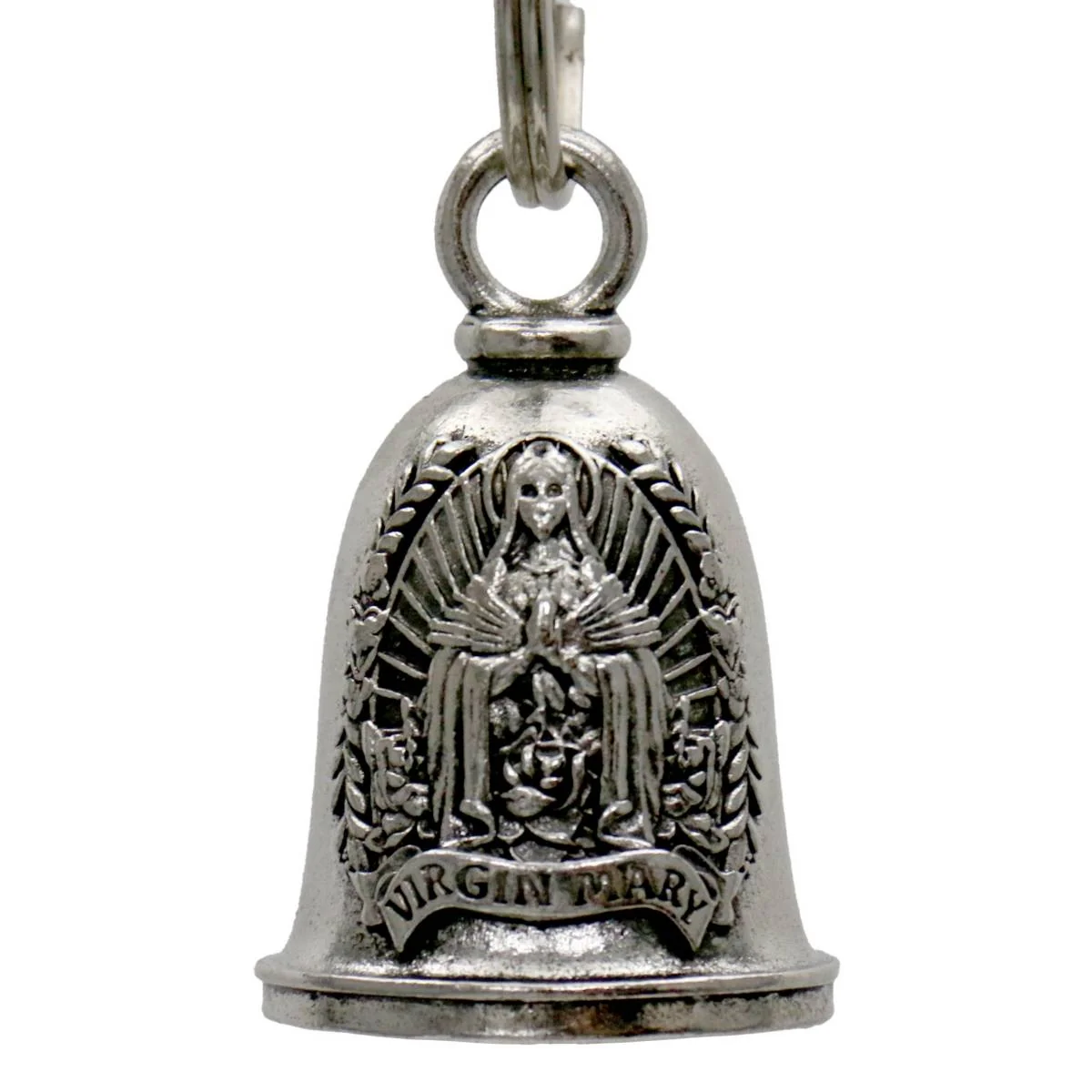 Powerful Milwaukee Leather MLB9150 Virgin Mary Motorcycle Good Luck Bell w Key Ring-Key Chain Accessory for Bikers Original Design