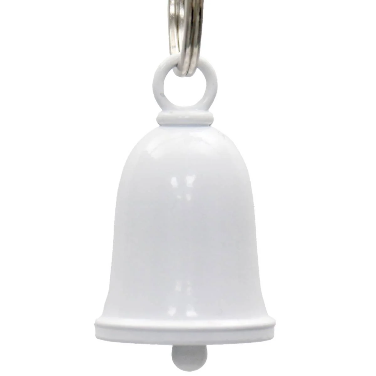World-Class Milwaukee Leather MLB9175 White Motorcycle Good Luck Bell w Key Ring-Key Chain Accessory for Bikers Exclusive