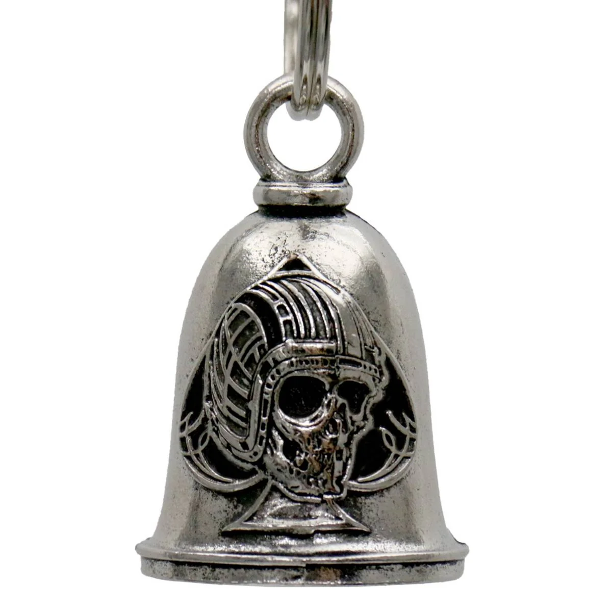 Green Milwaukee Leather MLB9140 Spade Skull Motorcycle Good Luck Bell w Key Ring-Key Chain Accessory for Bikers Soft