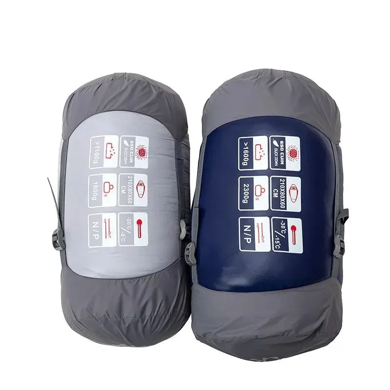 Professional JUNGLE KING Ultralight Duck Down Mummy Sleeping Bag – Rated to -35°C 1.8kg 2.3kg Options Specialty