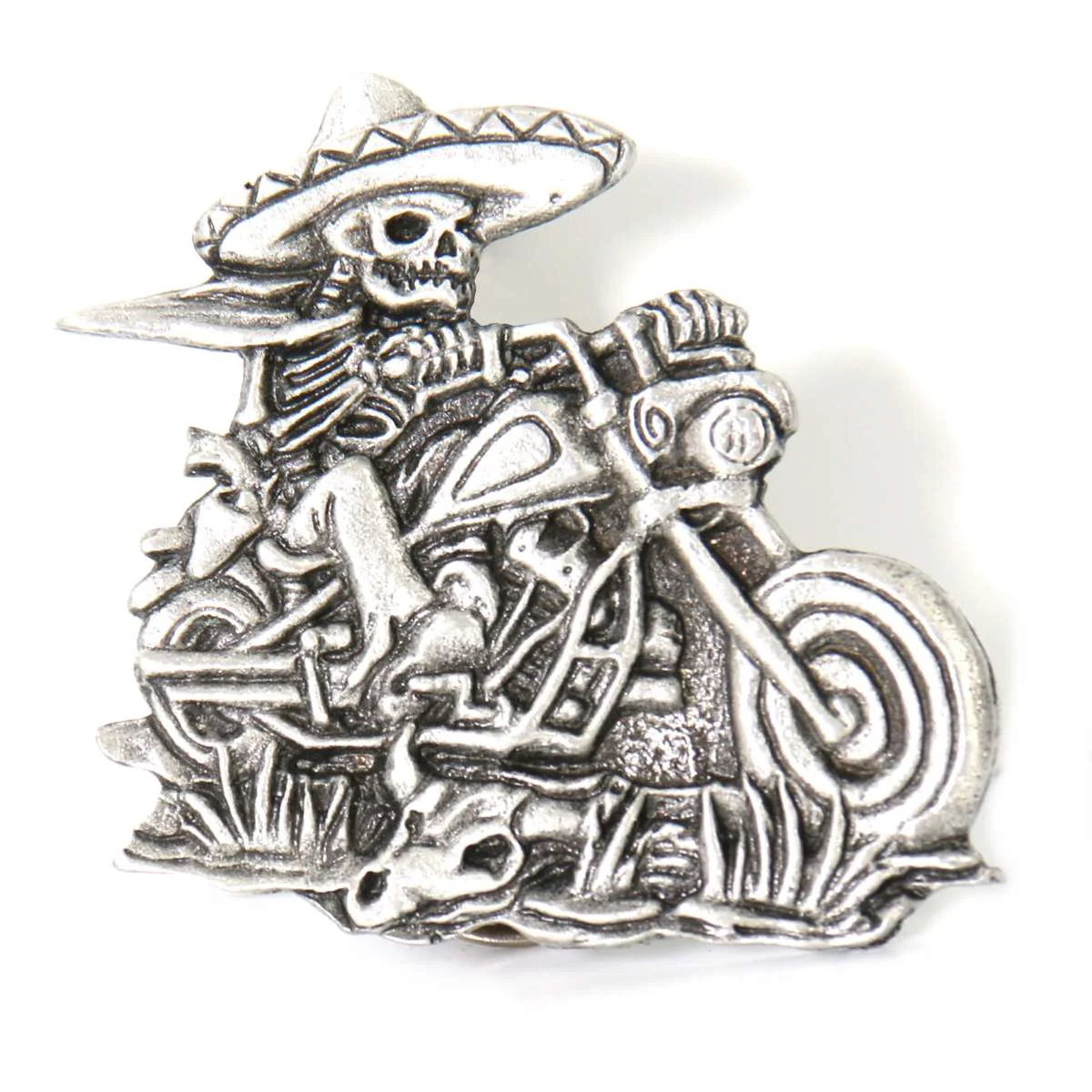 Unique Milwaukee Leather MLP9250 Sombrero Skeleton Rider Pin For Jackets Vest Hats and Clothing Crafted