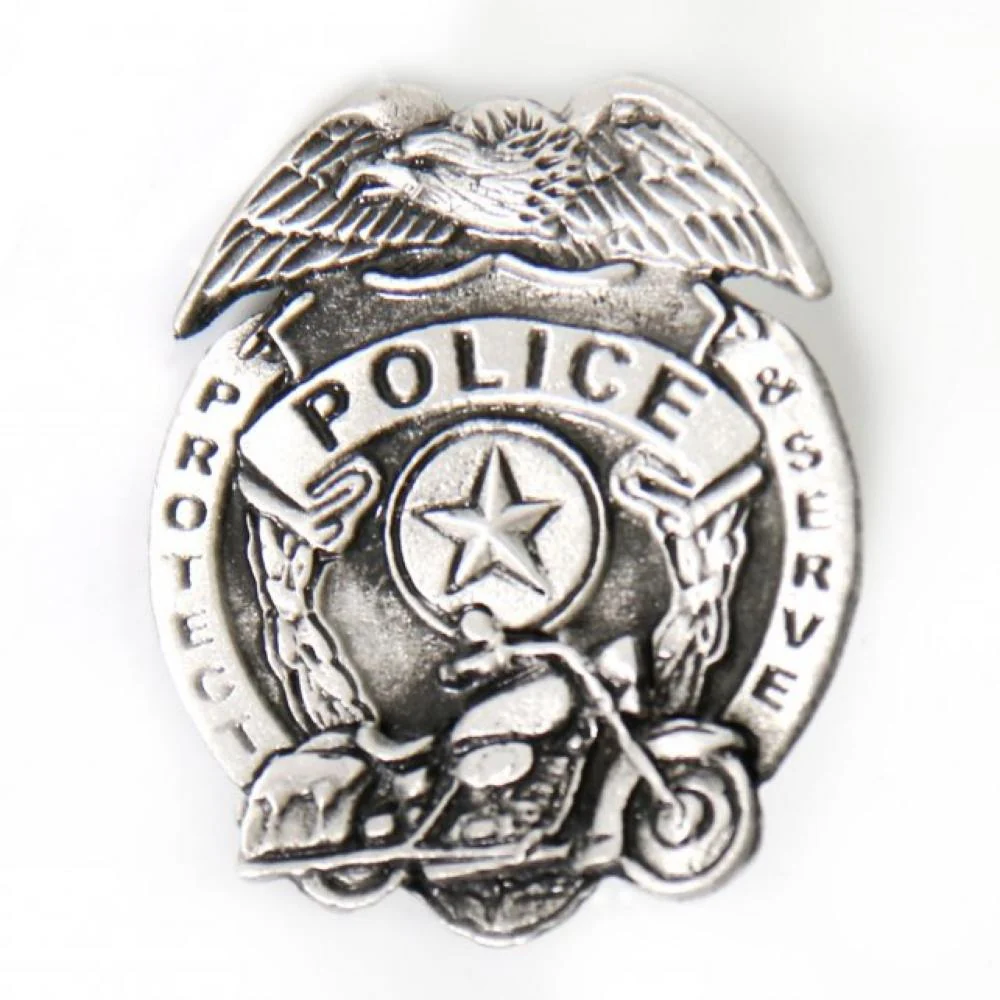 Traditional Milwaukee Leather MLP9231 Police Badge Pin For Jackets Vest Hats and Clothing Quality