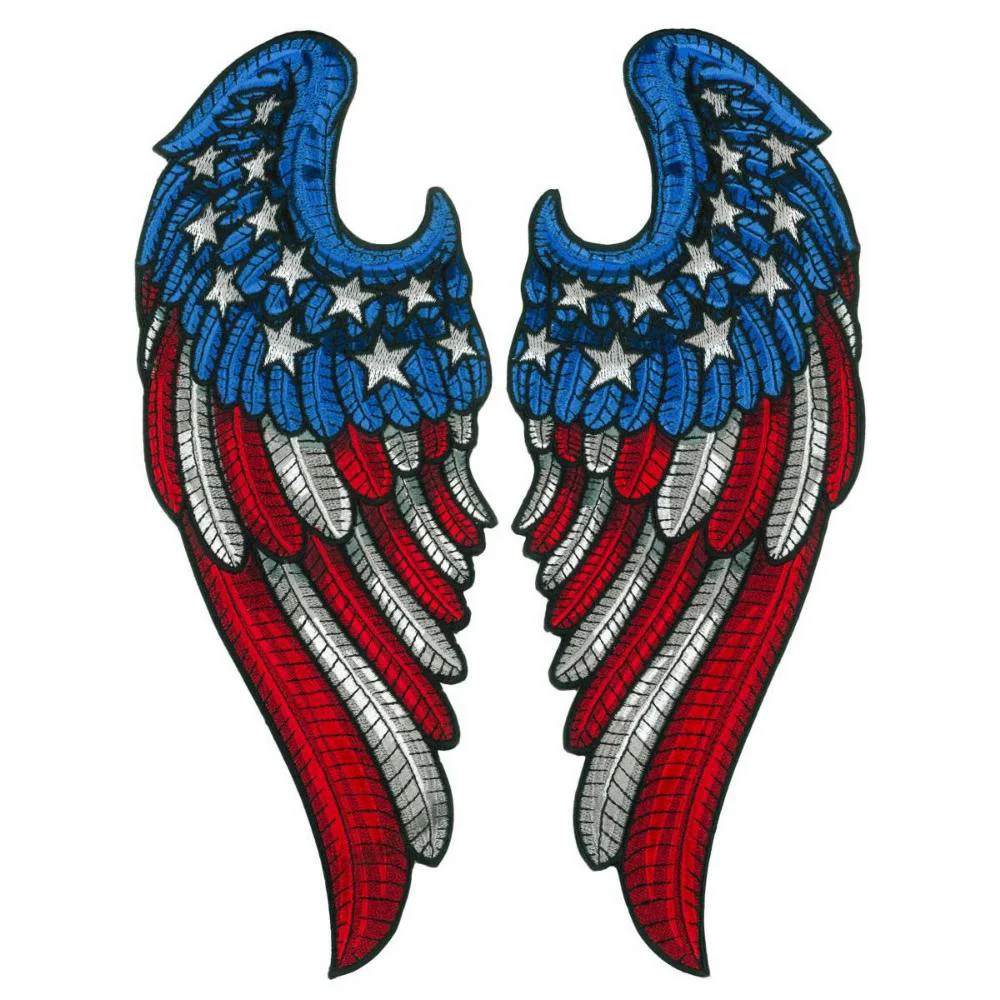 Convenient Hot Leathers Angel Wings Flag 10 7.9 X 9.6 Embroidered Patch PPQ2409 Efficient