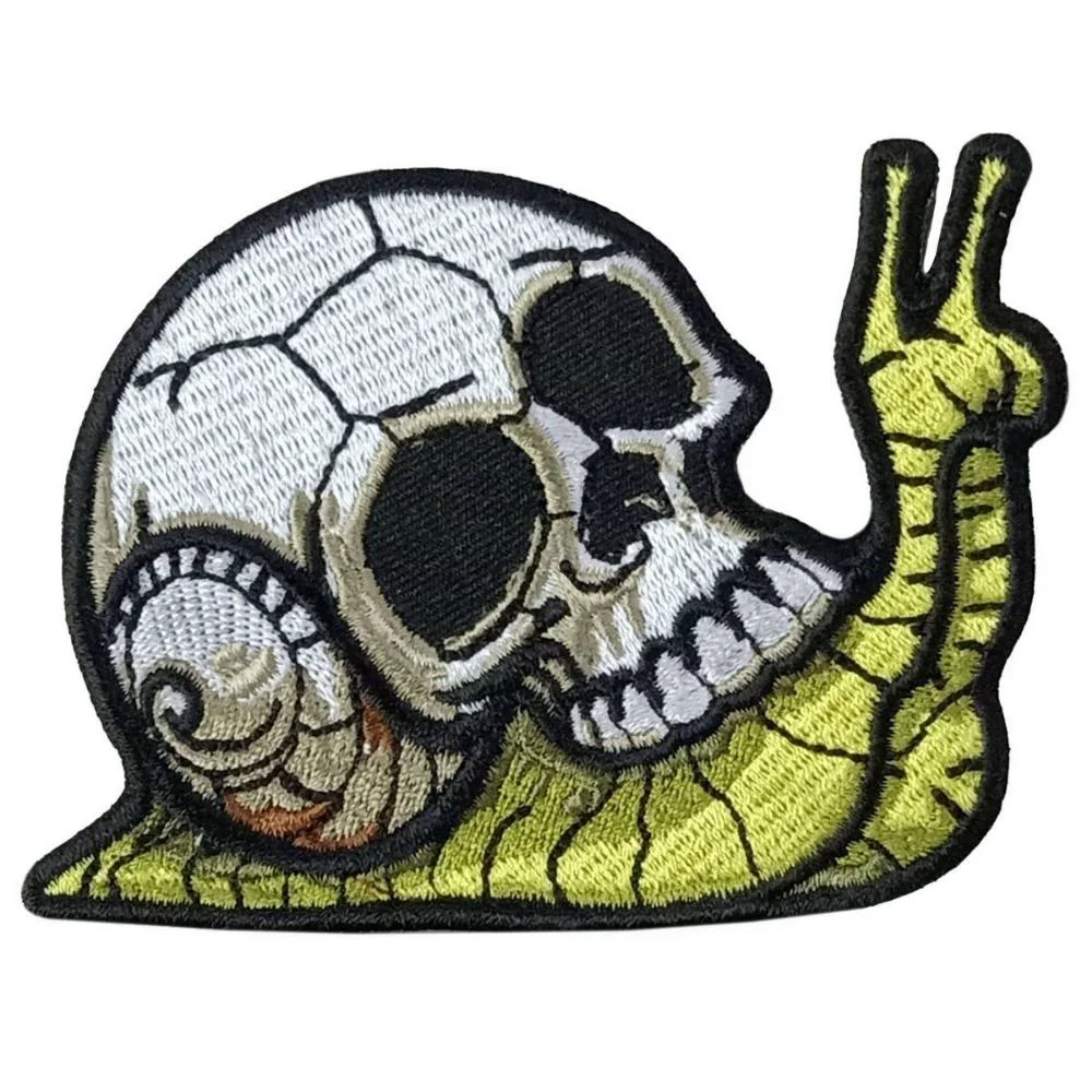 Casual Hot Leathers Skull Snail 4 X 2.9 Embroidered Patch PPQ2490 Premium