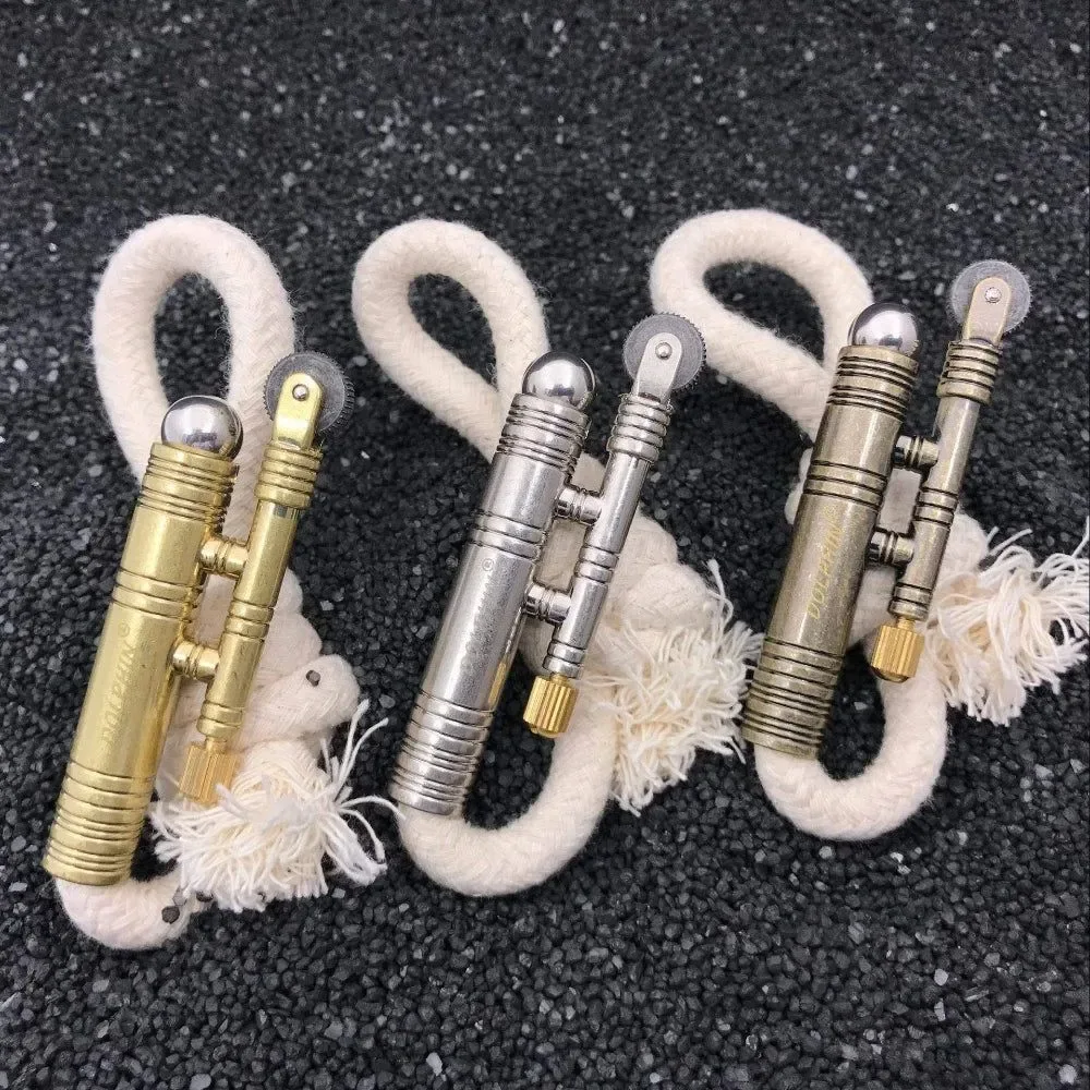 Smart Metal Windproof Kerosene Lighter – Portable Fire Rope Outdoor Camping Survival Ignition Tool – Retro Flint Igniter Men’s Gift Powerful