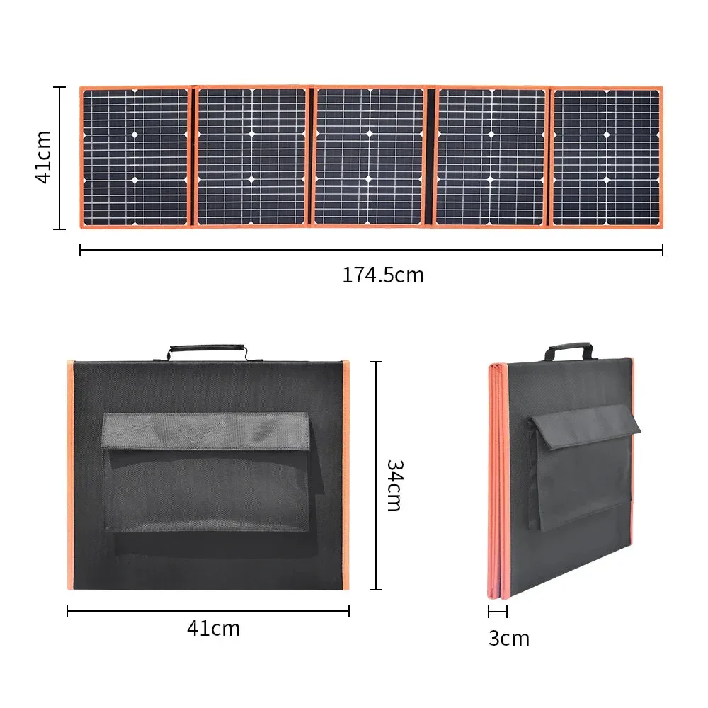Selected Foldable Solar Panel 30W 50W 60W 80W 100W 150W 200W Portable Photovoltaic Solar Panel for Hiking Power 12V Battery Charger Unique