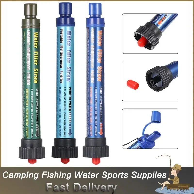 Modern Outdoor Camping Water Filter – 5-Stage Personal Purifier with 2000L Capacity Extendable Straw for Hiking Emergency Luxury