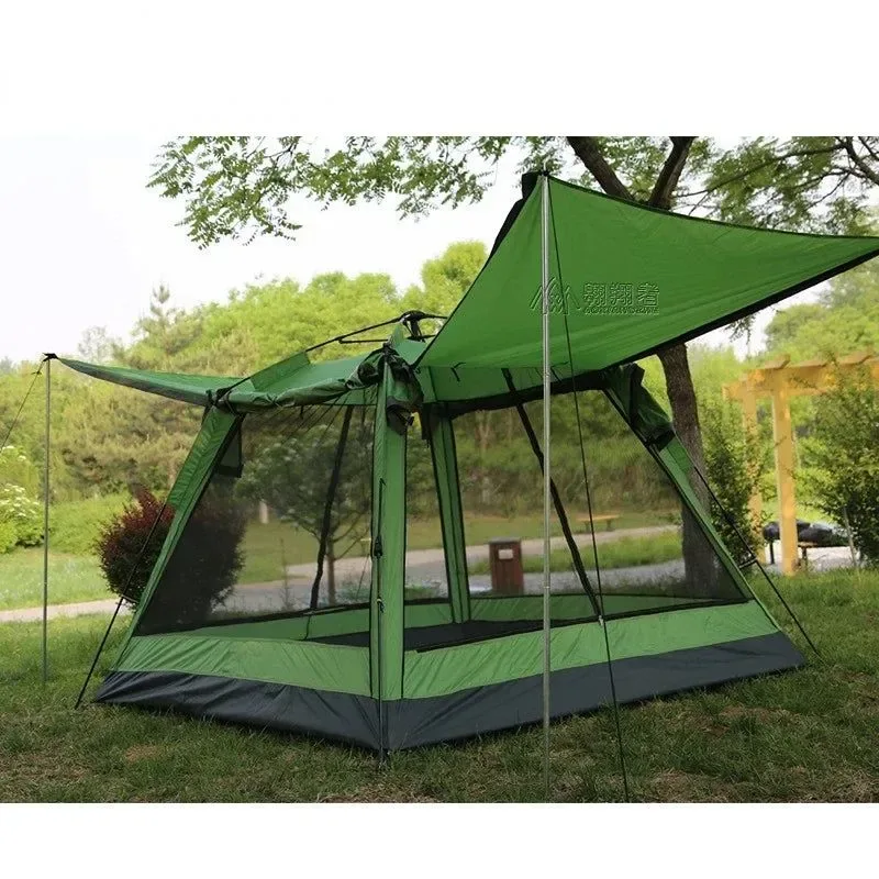 Premium 2-4 Person Double-Layer Storm-Proof Auto Camping Tent – 3000mm Waterproof Four-Season Relaxed